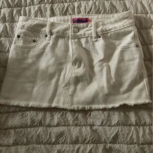 White mini skirt
